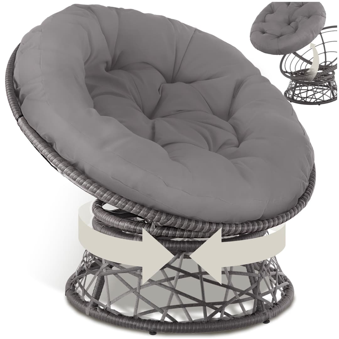 Rattansessel Gargano drehbar - grau