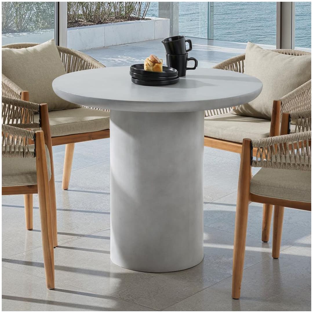 Runder Gartentisch Talmi, für In- & Outdoor, 86,5x75,5cm - betongrau