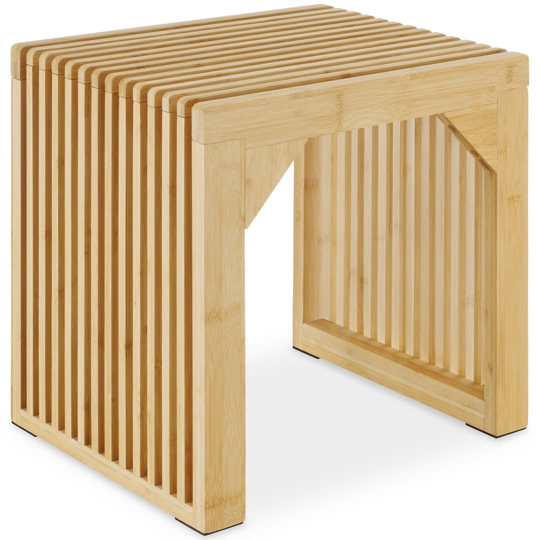 Hocker/Sitzbank Ribb, Lamellenoptik, belastbar bis 350 kg - Bambus