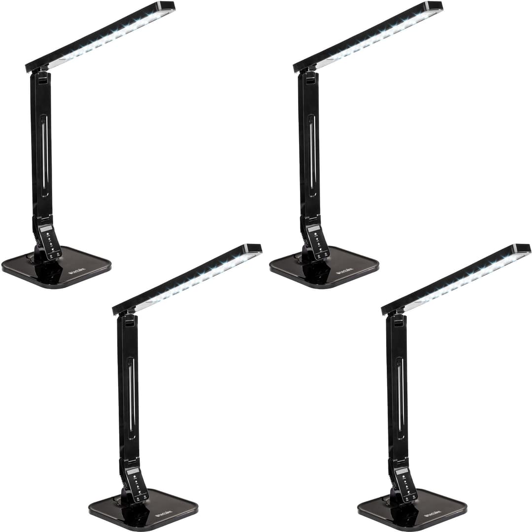 Schreibtischlampe, LED, dimmbar, klappbar, 14W - 4er Set