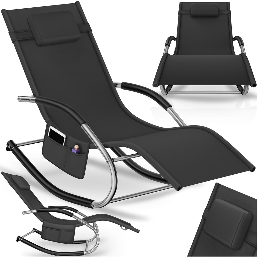 Sonnenliege Taya, ergonomisch, Schwingfunktion - schwarz, pro Stück