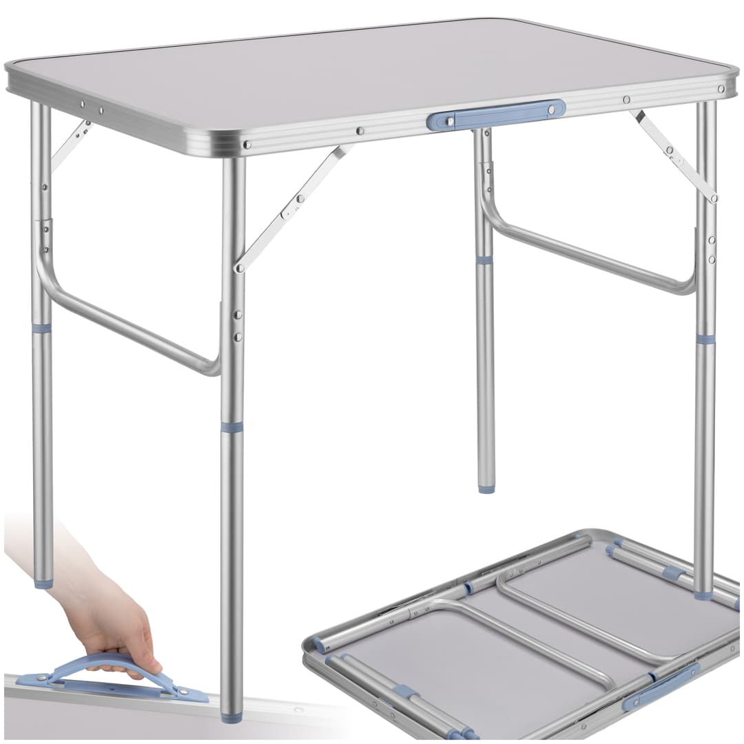 Camping Klapptisch aus Aluminium 75x55x68cm - grau