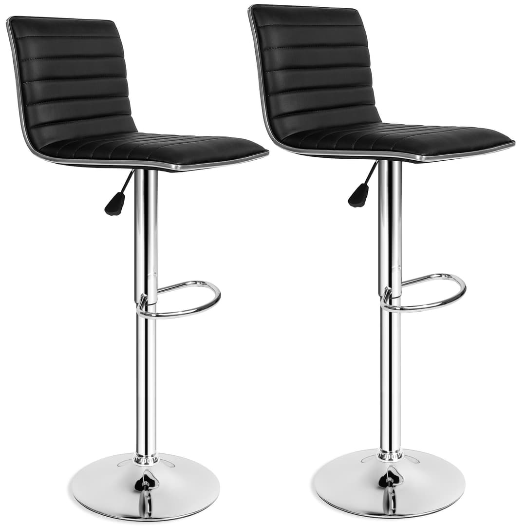 2 Barhocker Johannes aus Kunstleder - schwarz