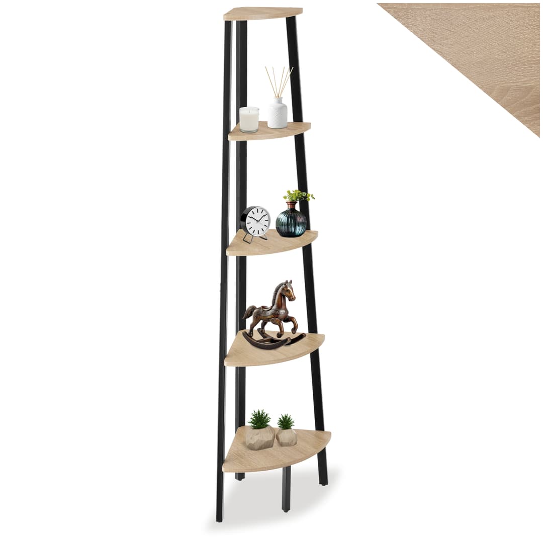 Eckregal Portland 34x34x158,5cm - Industrial Holz hell, Eiche Sonoma