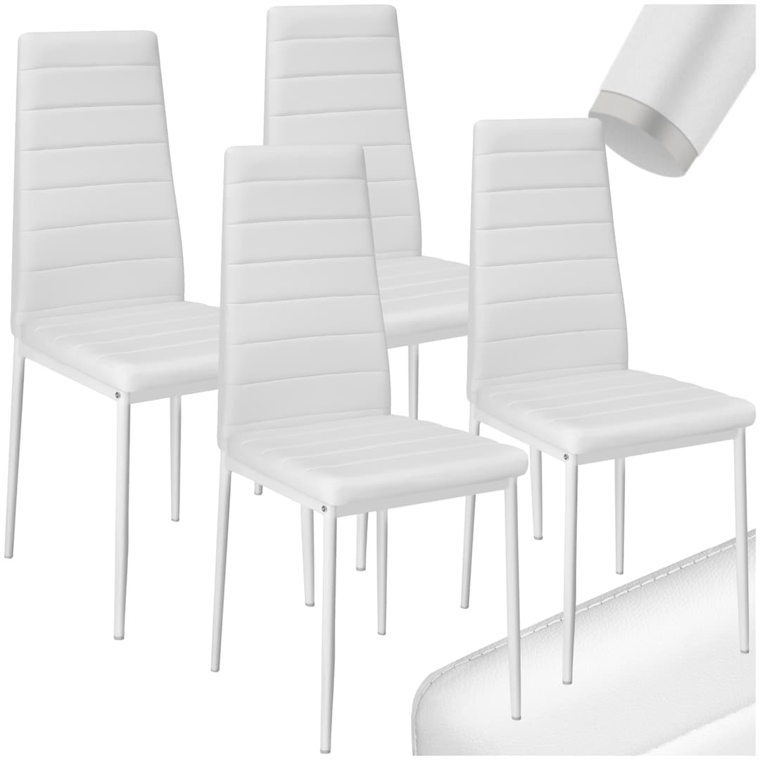 Esszimmerstühle Kunstleder - weiß, 4er Set
