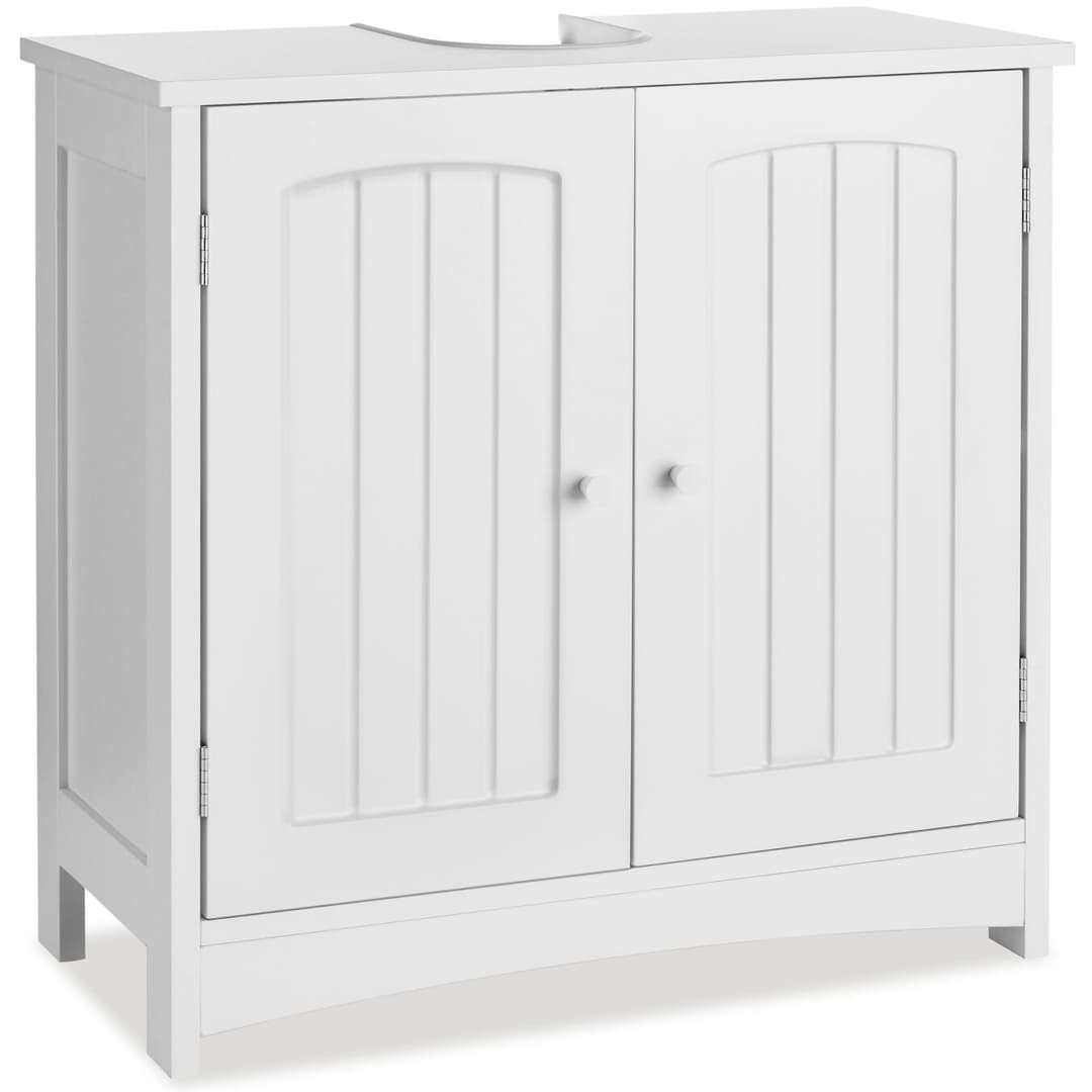 Waschbeckenunterschrank Jasper, 2 Fächer, Belastbarkeit 35 kg - weiß