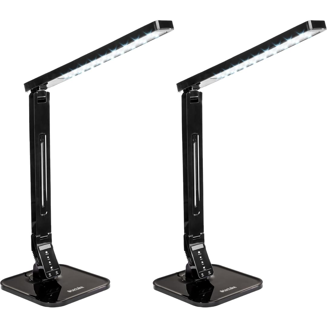 Schreibtischlampe, LED, dimmbar, klappbar, 14W - 2er Set