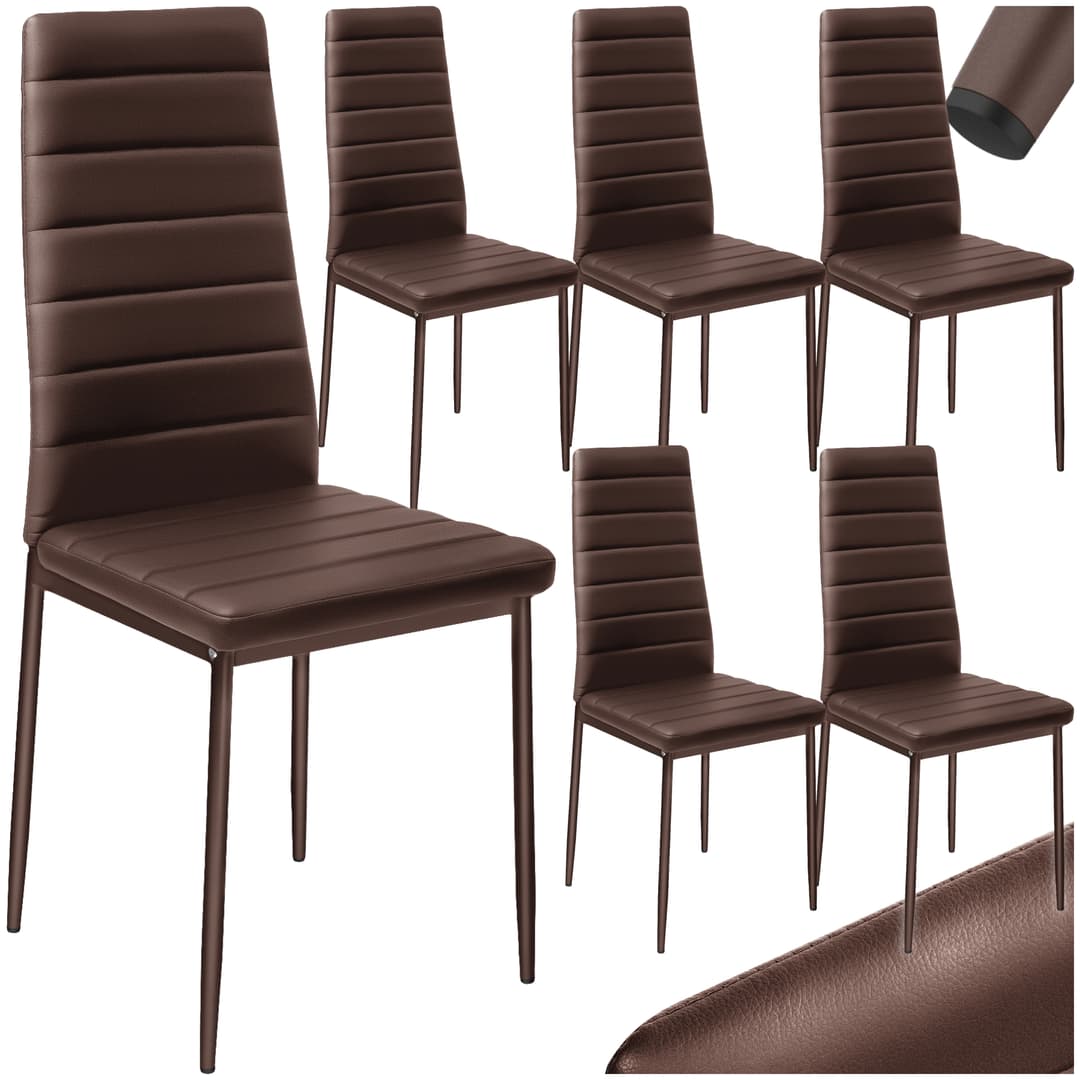 Esszimmerstühle Kunstleder - cappuccino, 6er Set