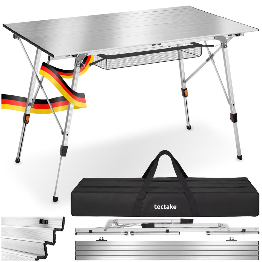 Aluminium Campingtisch Tina faltbar höhenverstellbar - silber
