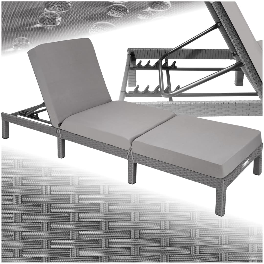 Sonnenliege Rattan Sofia - grau