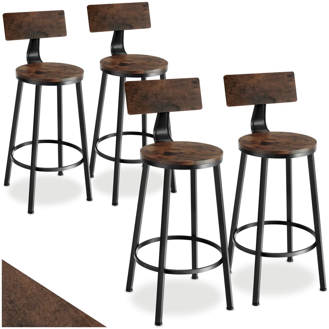 Barhocker Poole - Industrial Holz dunkel, rustikal
