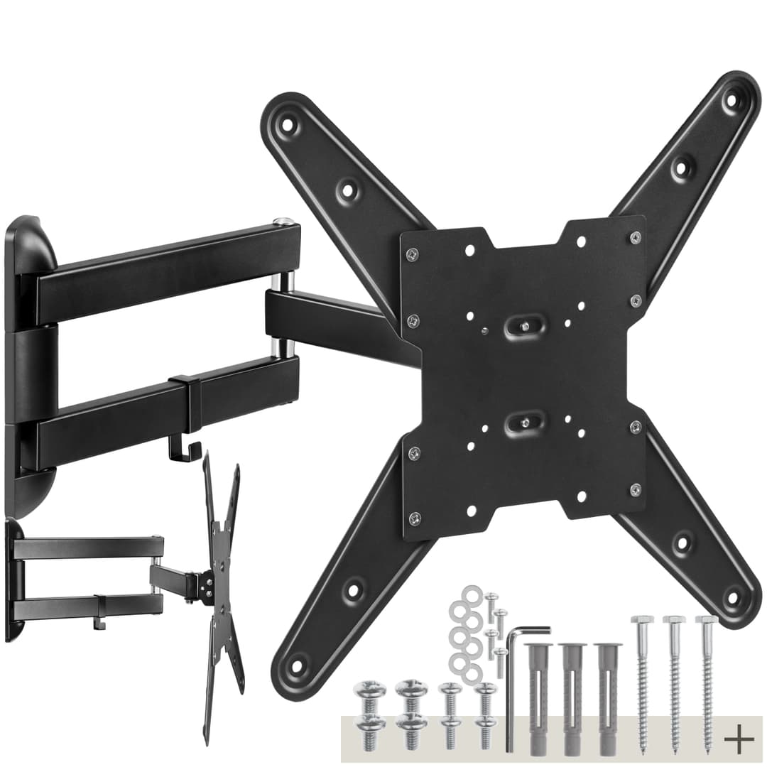 TV Wandhalterung neigbar, schwenkbar für 26" (66cm) - 75" (191cm), VESA max.: 400x400, bis 100kg - schwarz