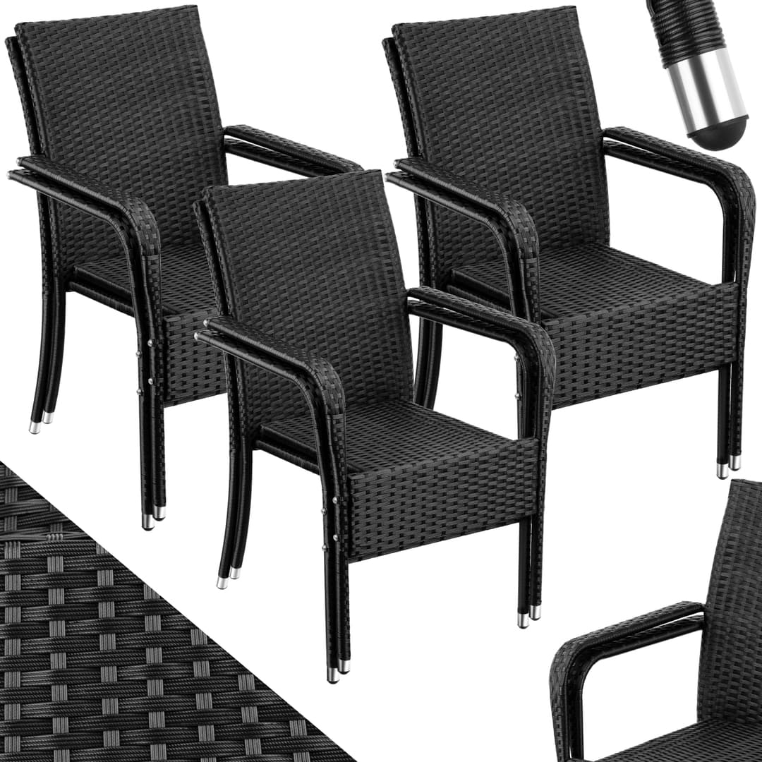 Rattanstuhl Girona, stapelbar, Belastbarkeit 120 kg - 6er Set