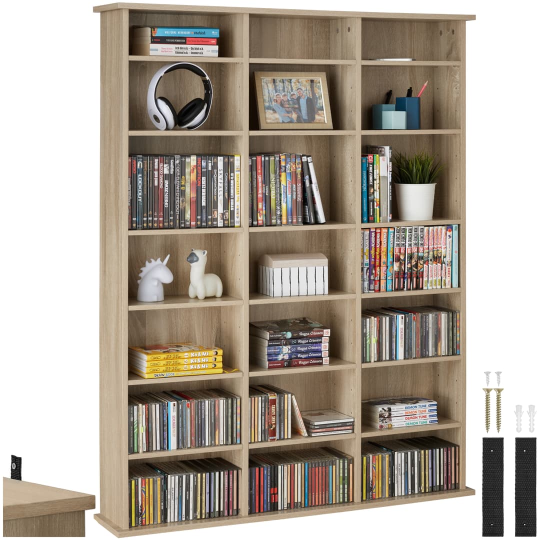 Regal Stevie 105,5x19x136,5cm - Holz hell, Eiche Sonoma