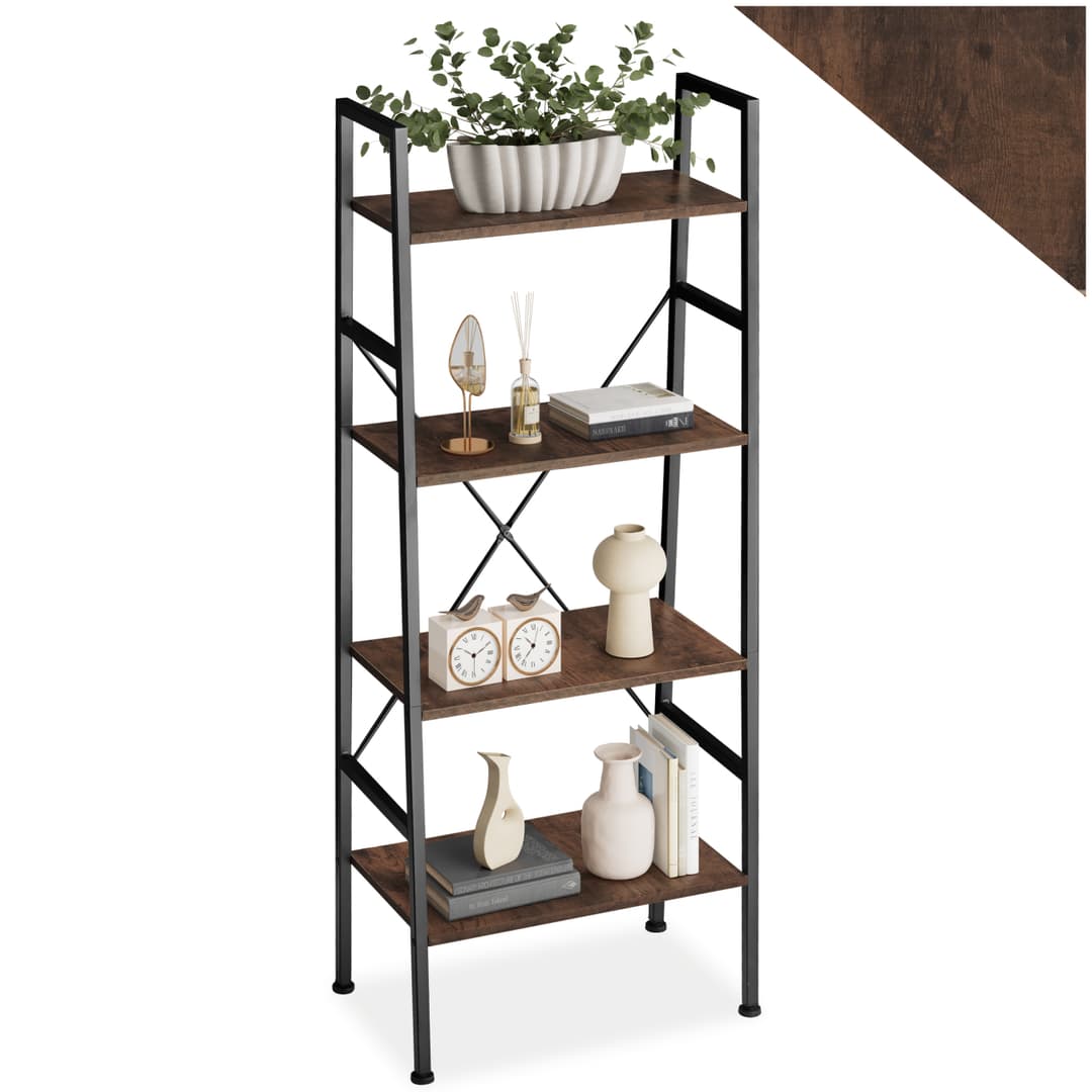 Leiterregal Newcastle 57,5 x 35,5 x 139cm - Industrial Holz dunkel, rustikal