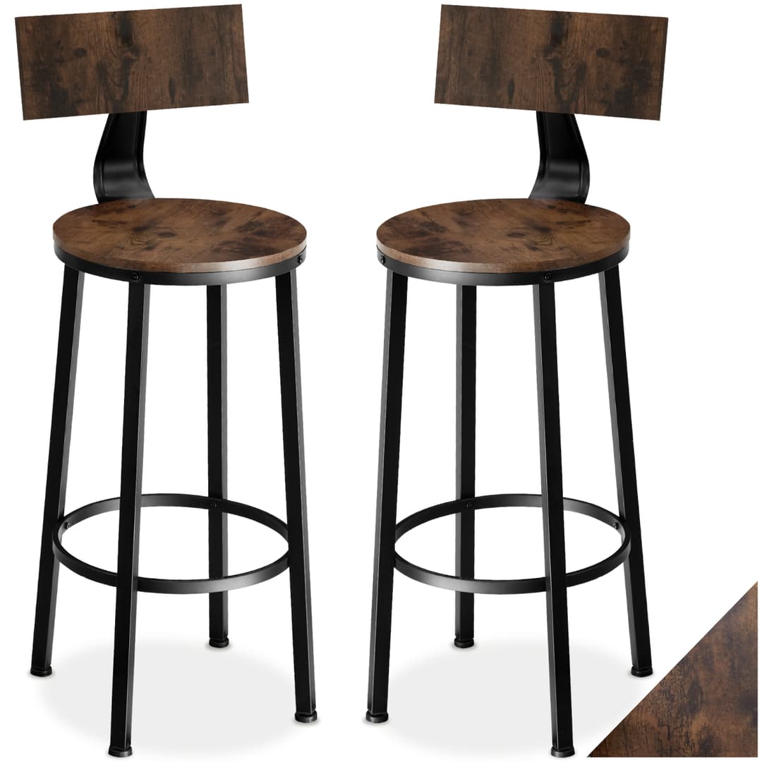 Barhocker Poole - Industrial Holz dunkel, rustikal