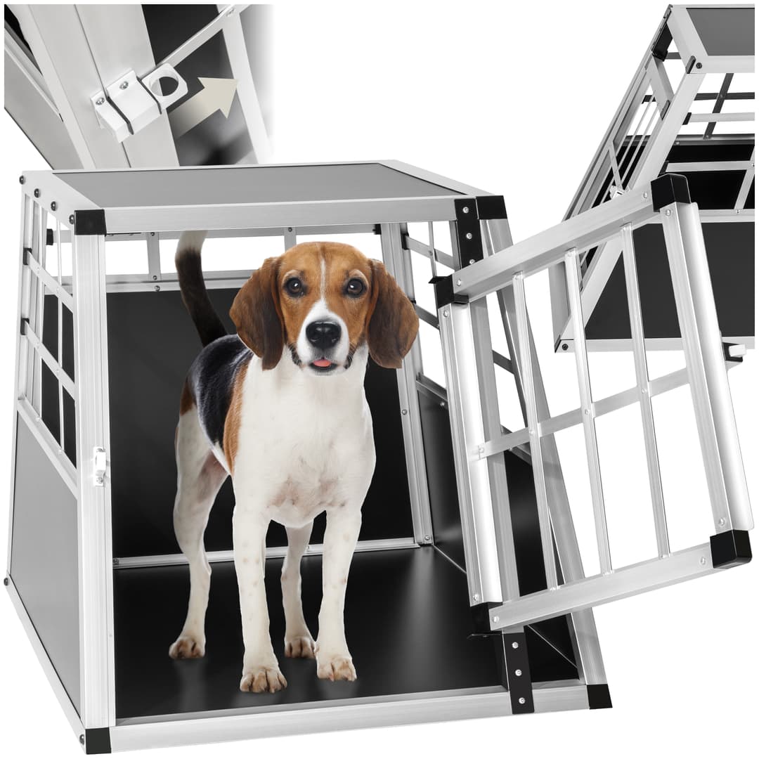 Hundetransportbox single mit gerader Rückwand - 54 x 69 x 50 cm