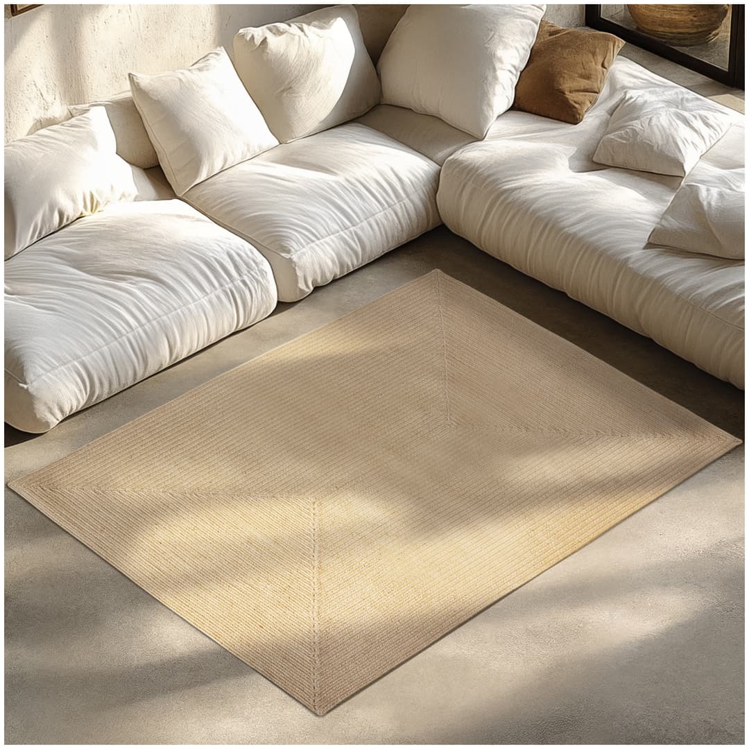 Geflochtener Teppich Vibe aus Jute, Boho-Stil - 120 x 170 cm