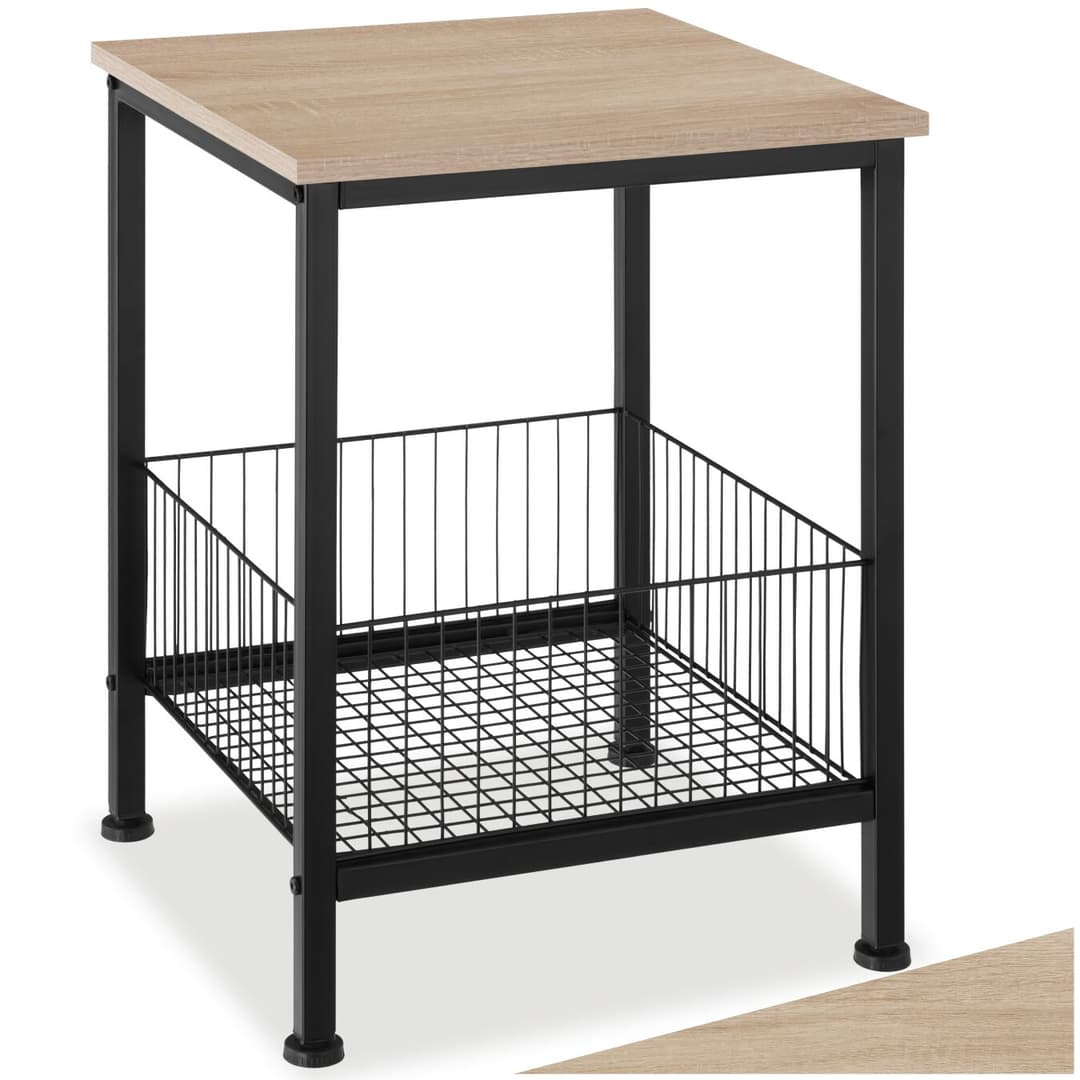 Beistelltisch Grimsby 40x40x55,5cm - Industrial Holz hell, Eiche Sonoma