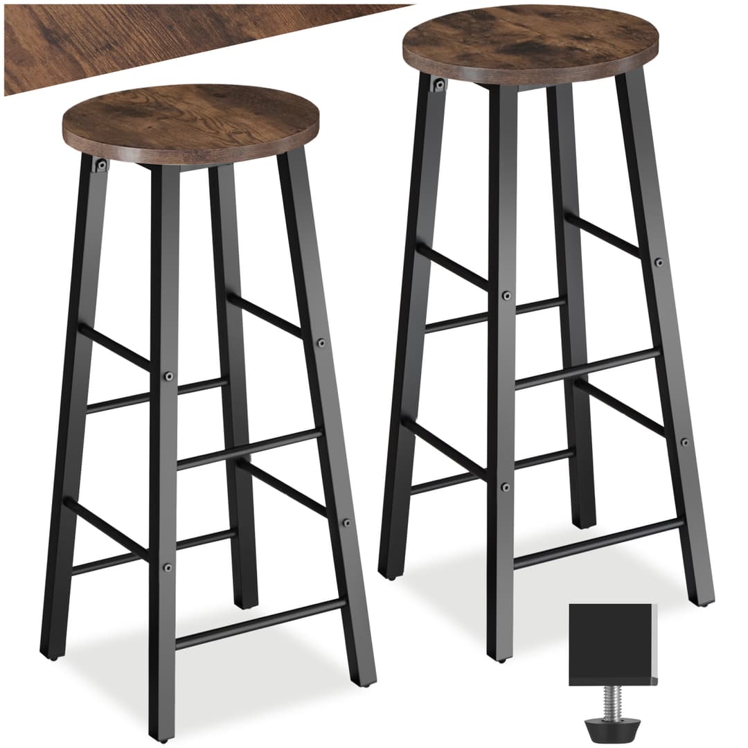 Barhocker Keynes - Industrial Holz dunkel, rustikal