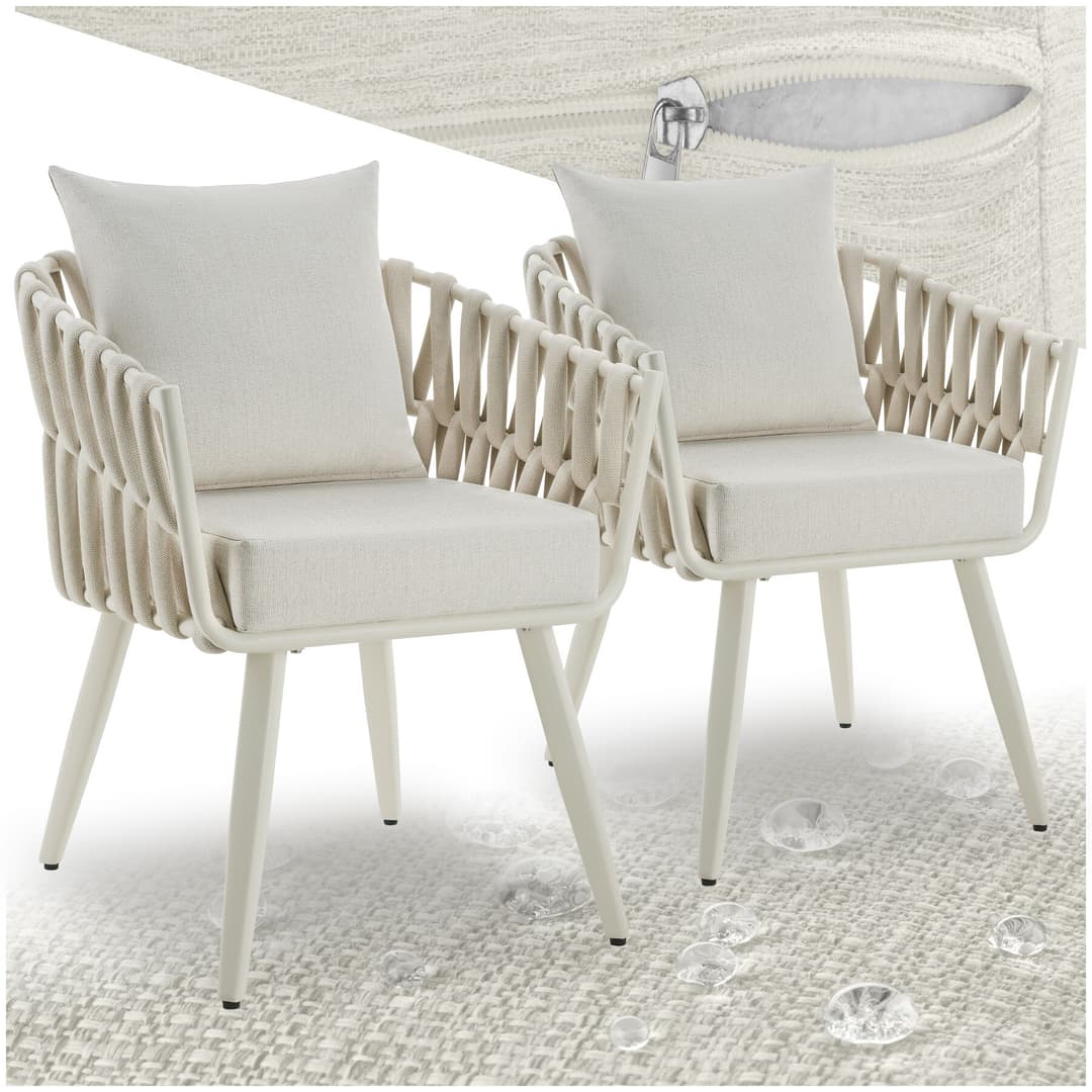 Stuhl Lugano im Rope-Design mit Aluminiumgestell - beige