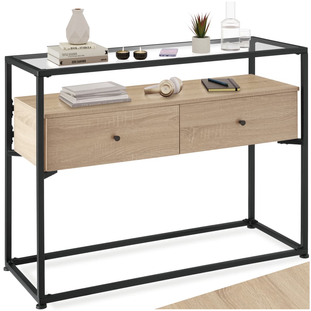 Konsolentisch Reading 101,5x41,5x80,5cm - Industrial Holz hell, Eiche Sonoma