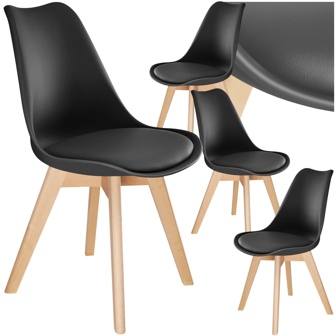 Esszimmerstühle Frederikke - schwarz, 4er Set