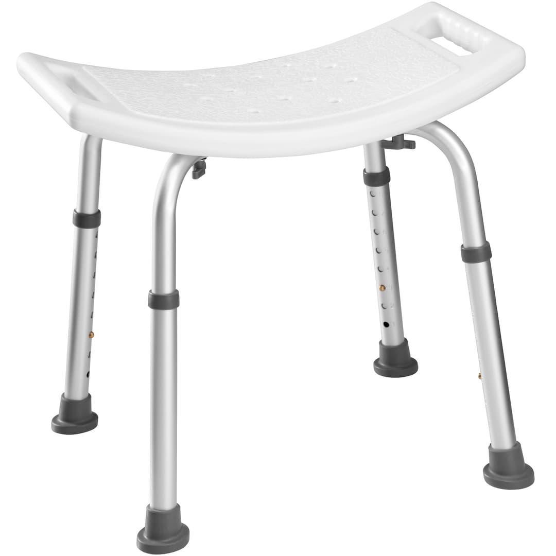 Aluminium Duschhocker rechteckig - weiß