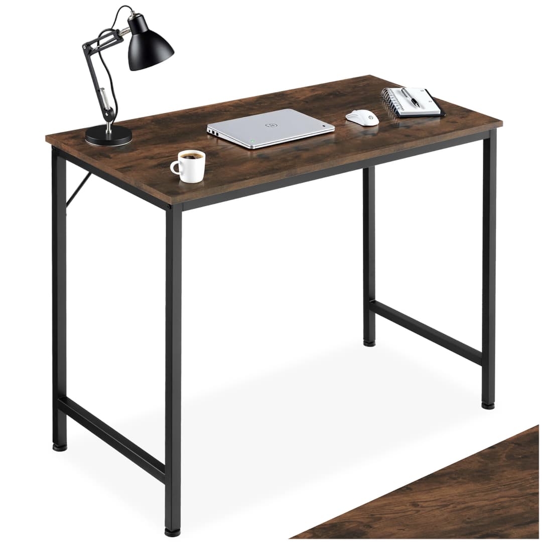Schreibtisch Jenkins - Industrial Holz dunkel, rustikal, 80 cm