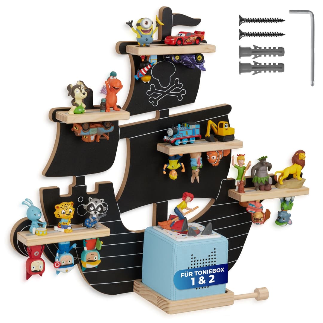 Wandregal MyLittleStory Pirate, für bis zu 40 Tonies - schwarz