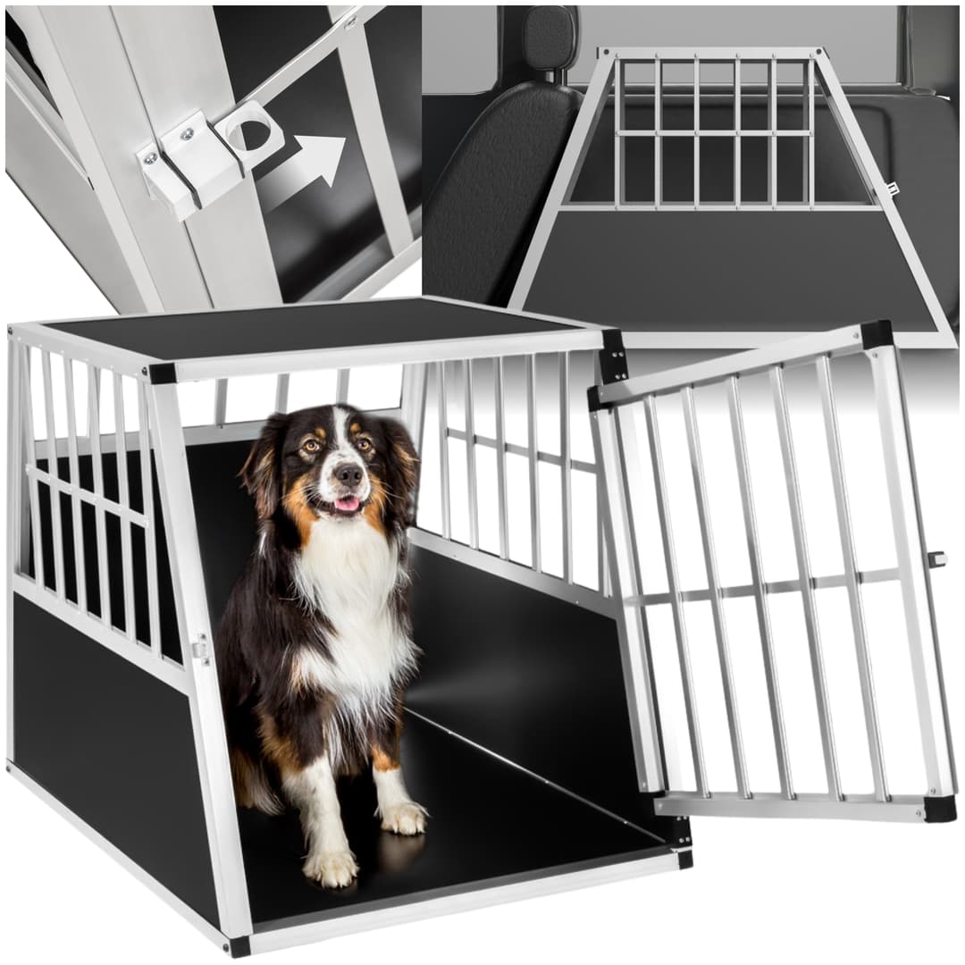 Hundetransportbox single Schnubi mit schräger Rückwand - schwarz