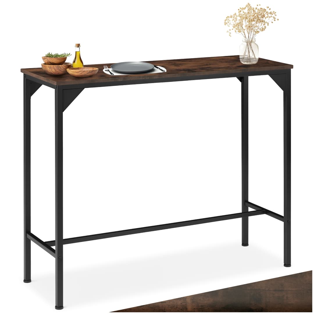 Bartisch Kerry 120x40x100,5cm - Industrial Holz dunkel, rustikal