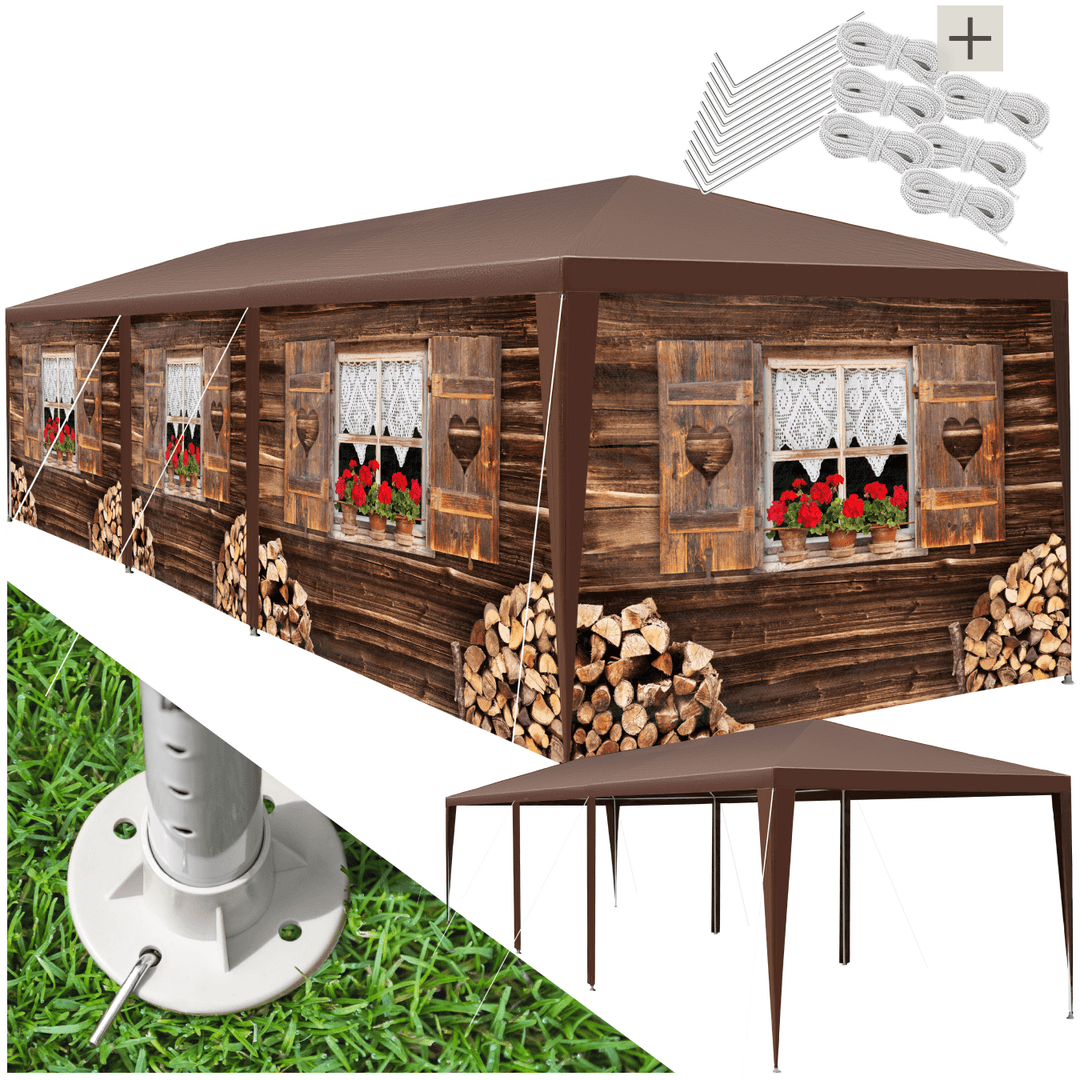 Pavillon Almchalet mit abnehmbaren Seitenteilen - 9 m