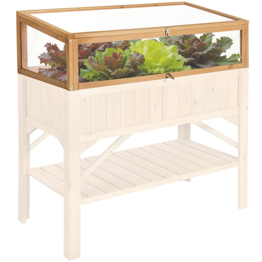Frühbeet-Aufsatz für Hochbeet 115x53x34cm - braun