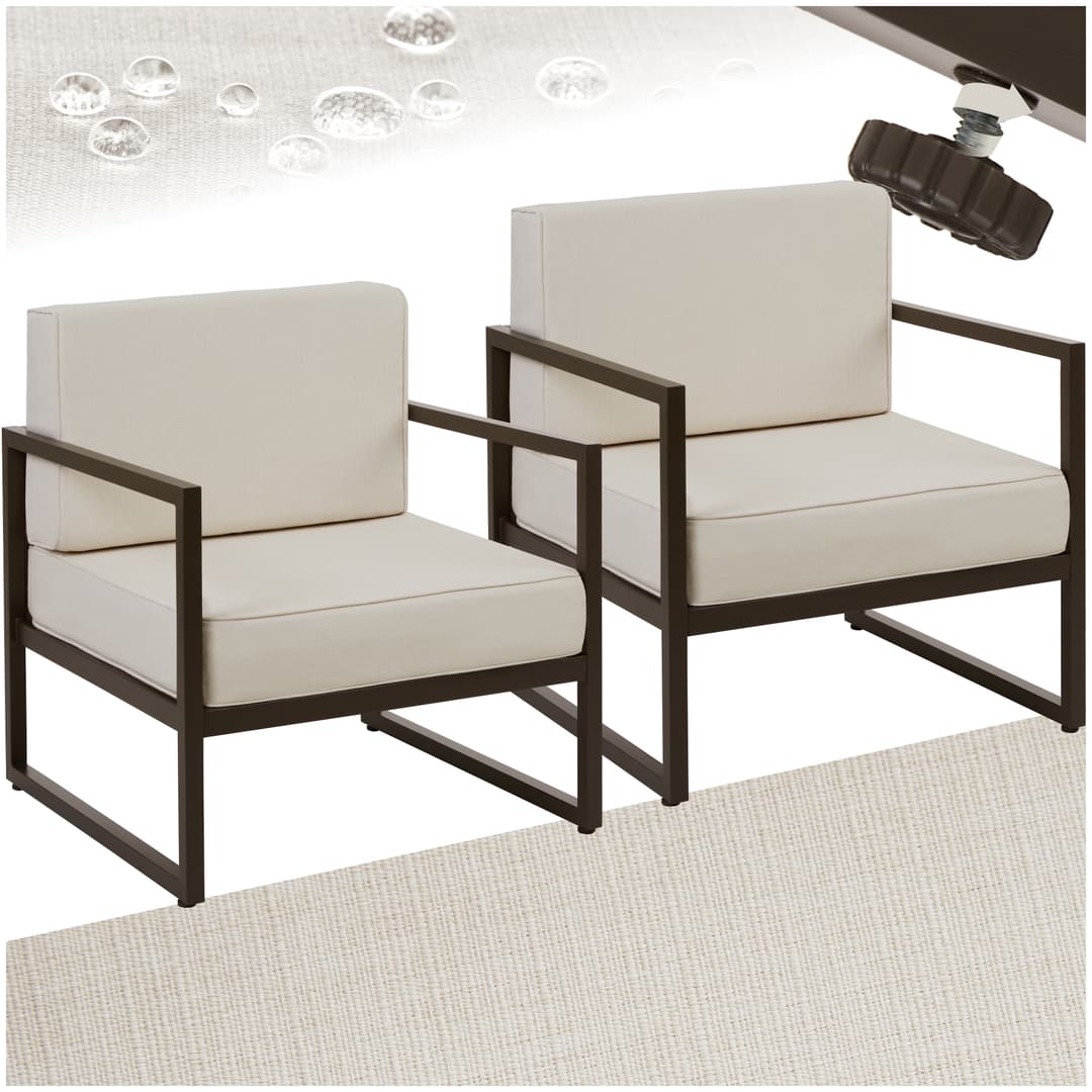 Garten-Loungesessel Comosa, XXL-Polsterung - 2er Set