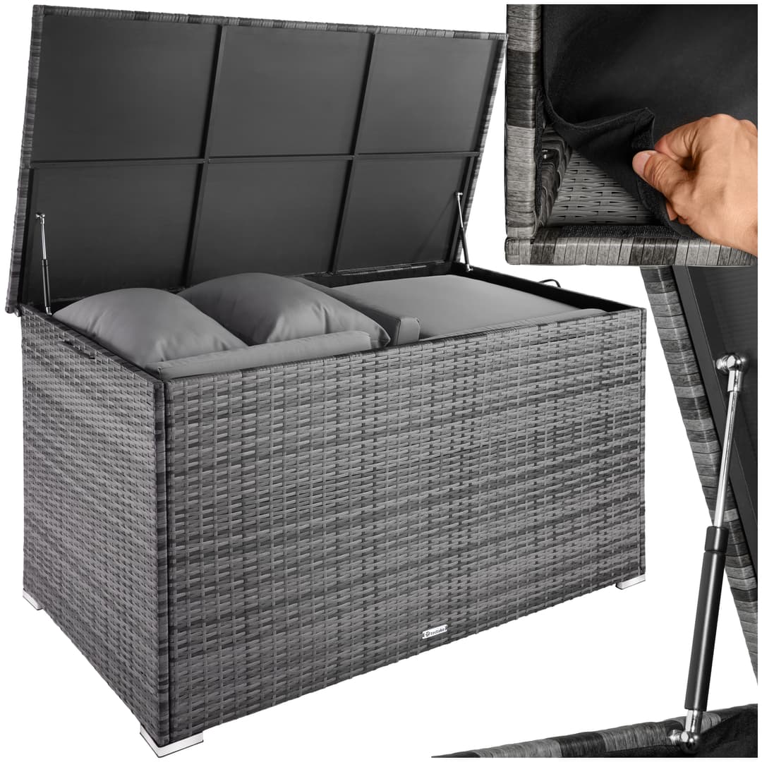Auflagenbox mit Aluminiumgestell Oslo, 145x82,5x79,5cm - grau