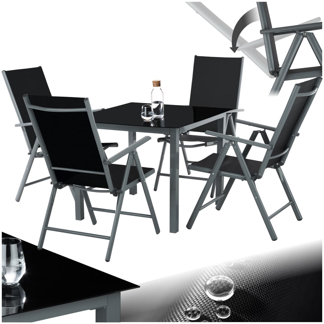Aluminium Sitzgruppe 4+1 - anthrazit