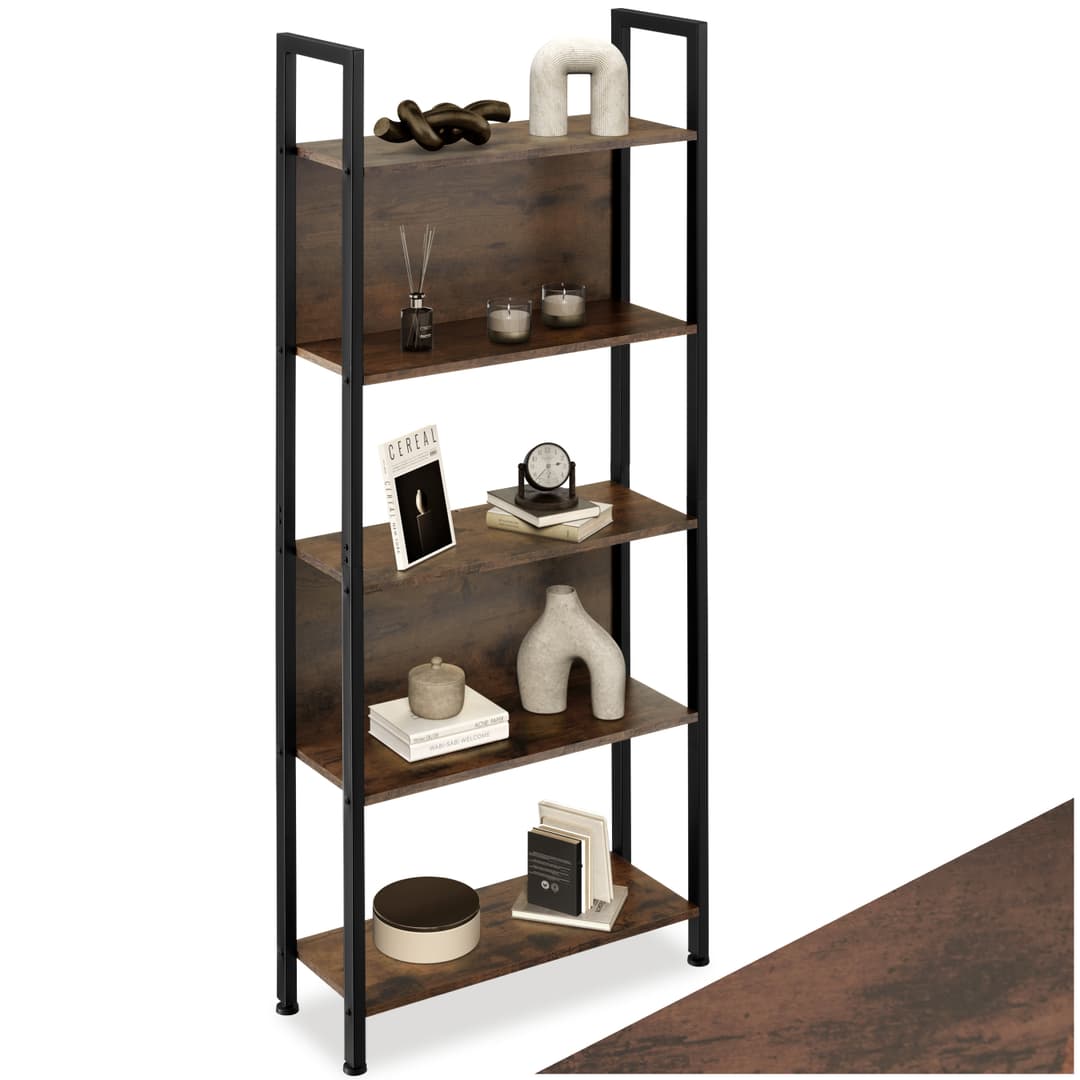 Regal Westport 62x24x165,5cm - Industrial Holz dunkel, rustikal