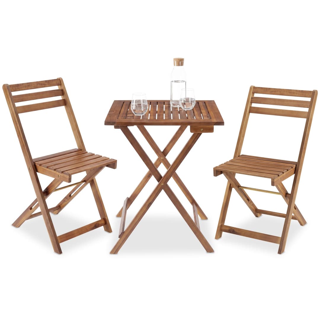 Bistroset Sóller, klappbar, für 2 Personen, wetterfest - braun
