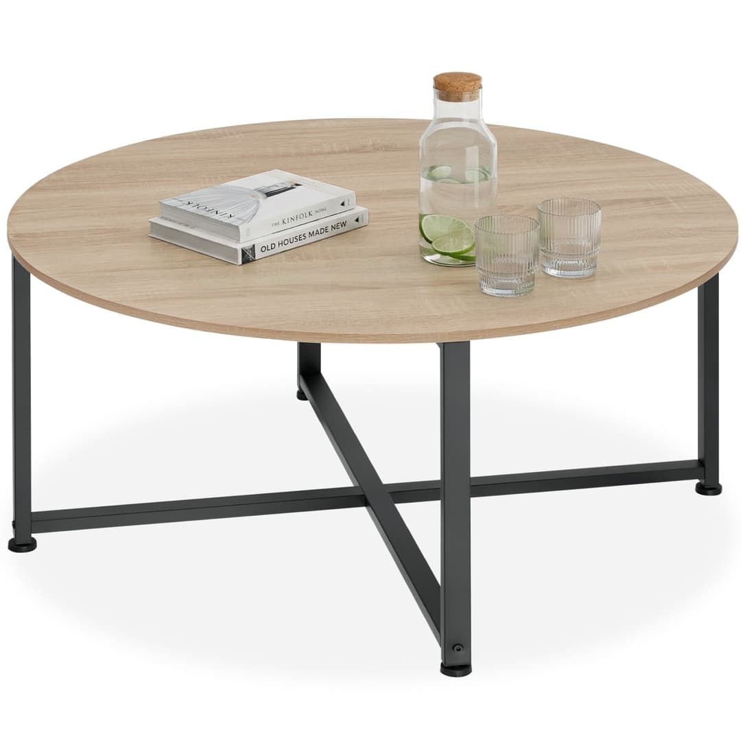 Couchtisch Aberdeen 88,5x47cm - Industrial Holz hell, Eiche Sonoma
