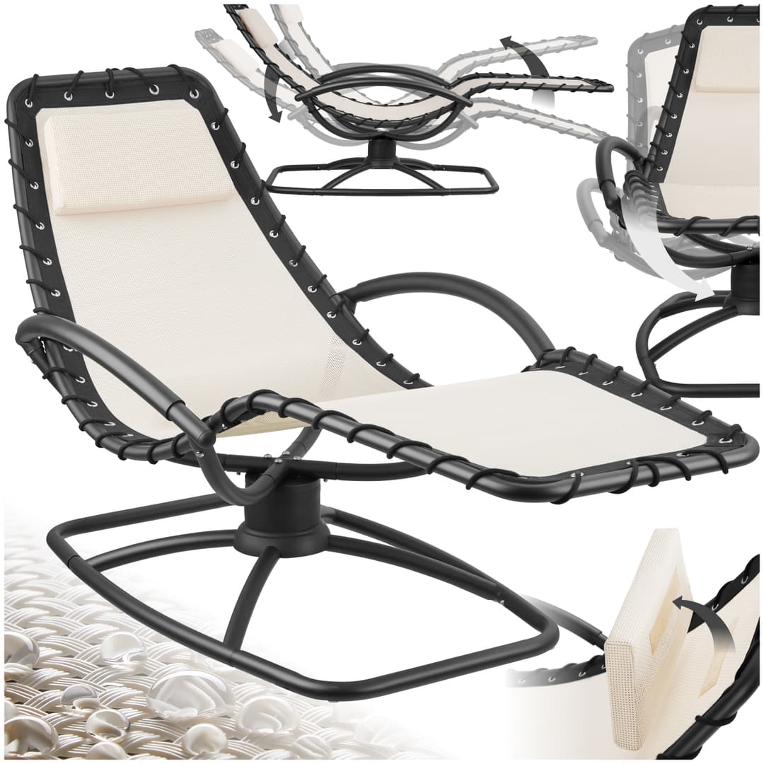 Gartenliege Toulon, ergonomisch, Schwingfunktion - beige, pro Stück