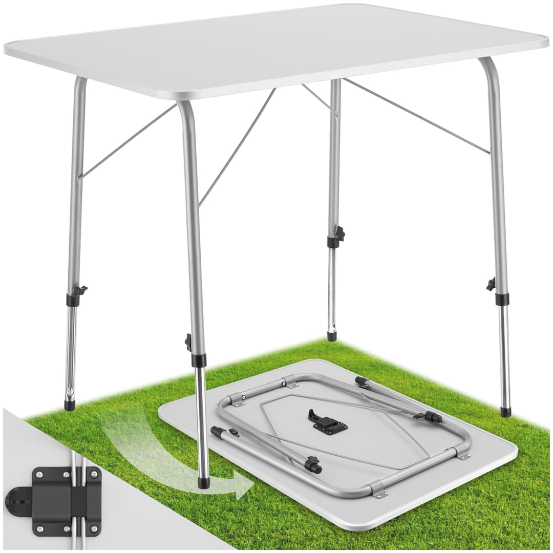 Camping Klapptisch höhenverstellbar 80x60x68cm - grau