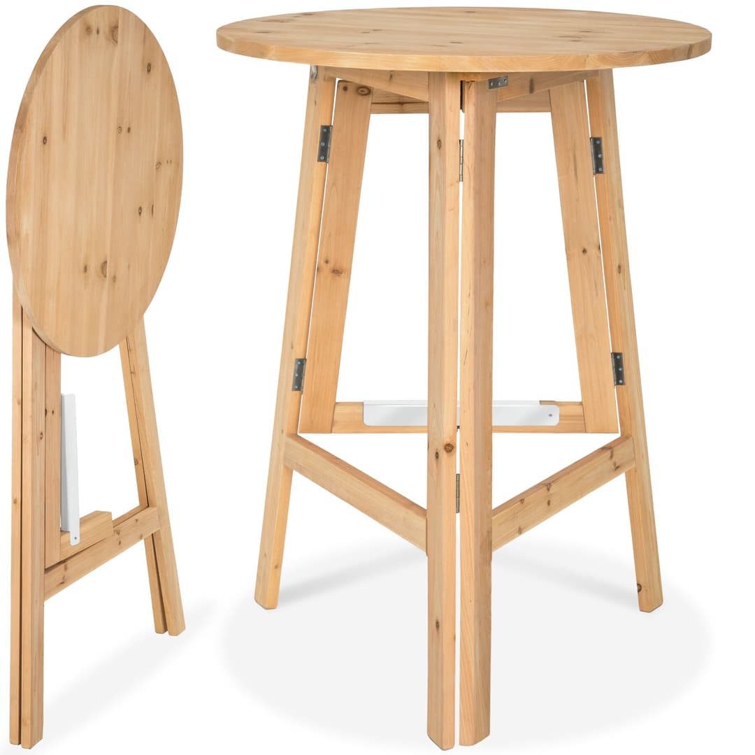 Party Stehtisch aus Massivholz klappbar 79x110cm - braun