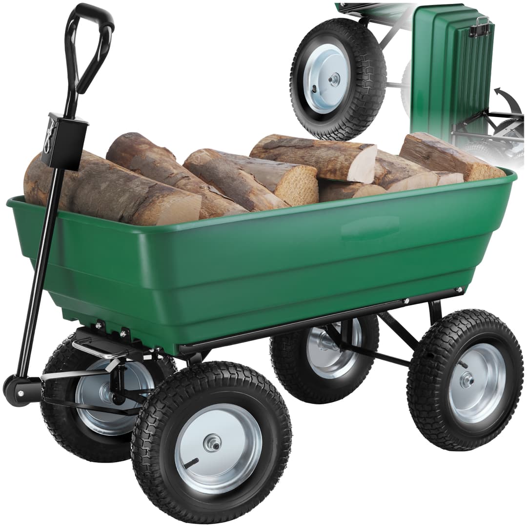 Handwagen Tummi mit luftgefüllten Reifen Belastbarkeit 300kg - grün