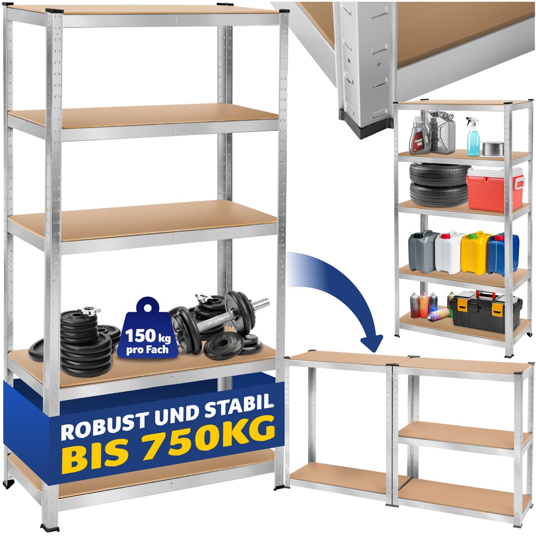 Schwerlastregal - 180 x 90 x 40 cm, 750 kg
