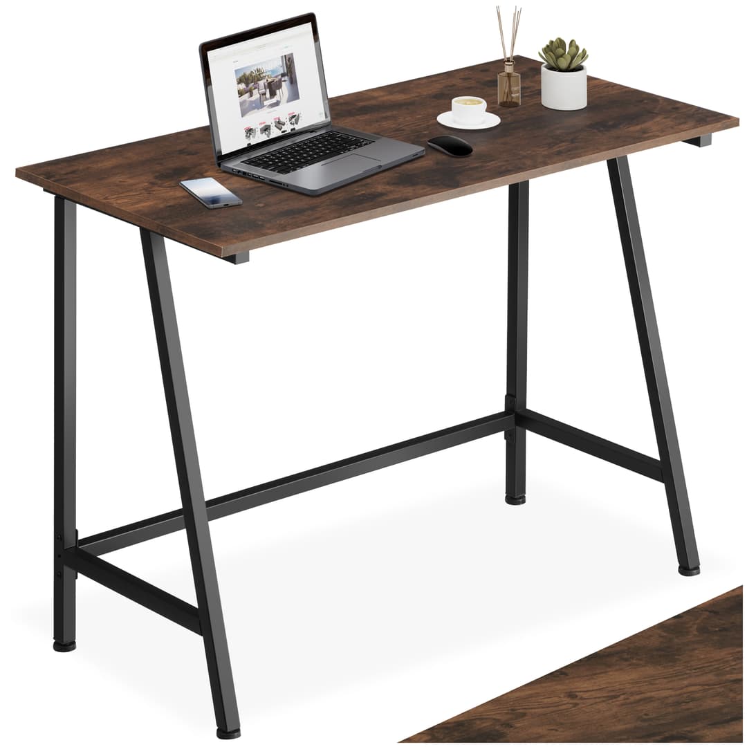 Schreibtisch Newton 100x50x77cm - Industrial Holz dunkel, rustikal