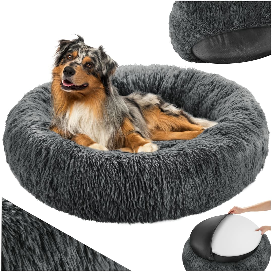 Hundebett Maja mit dicker Polsterung und langem Plüsch - Ø 70 cm