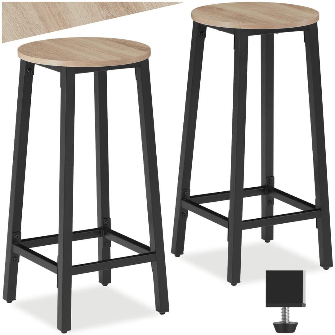 Barhocker Corby - Industrial Holz hell, Eiche Sonoma