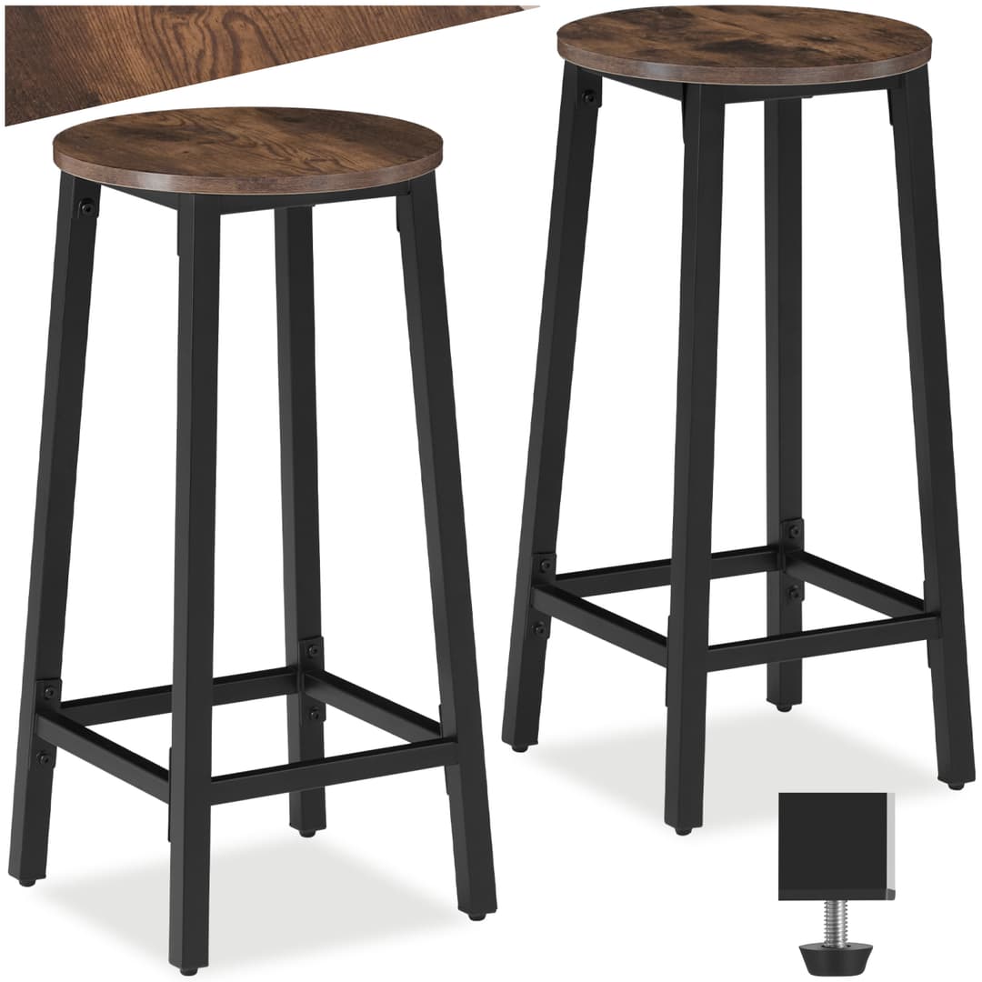 Barhocker Corby - Industrial Holz dunkel, rustikal