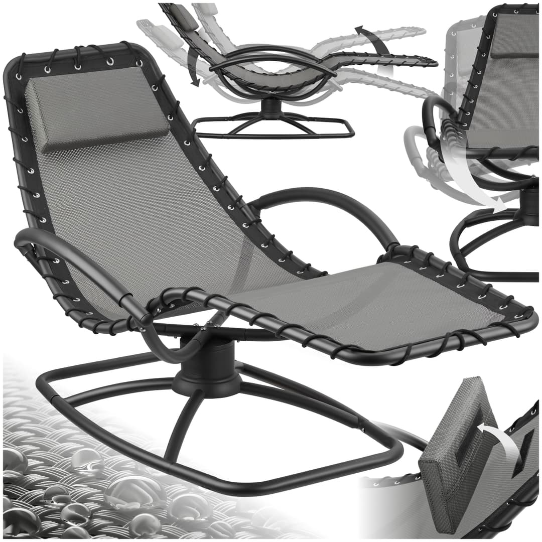 Gartenliege Toulon, ergonomisch, Schwingfunktion - grau, pro Stück